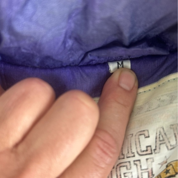 American High Y2K Women Medium Purple Red Nylon Retro Bomber 90s Jacket READ - Picture 9 of 12